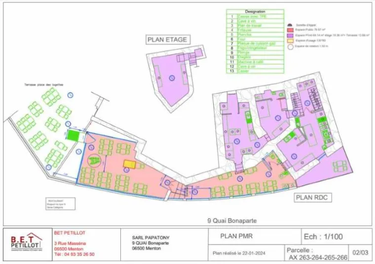 Réalisation d'un plan PMR à Menton , Menton, B.E.T. PETILLOT