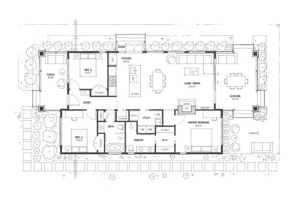Réalisation de plans pour construction d'une maison individuelle à Beausoleil, Menton, B.E.T. PETILLOT