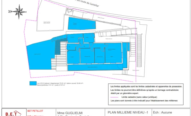 Réalisation de millième de copropriété à Menton , Menton, B.E.T. PETILLOT