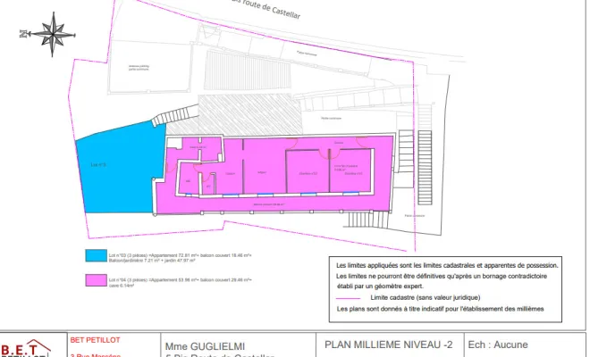 Réalisation de millième de copropriété à Menton , Menton, B.E.T. PETILLOT